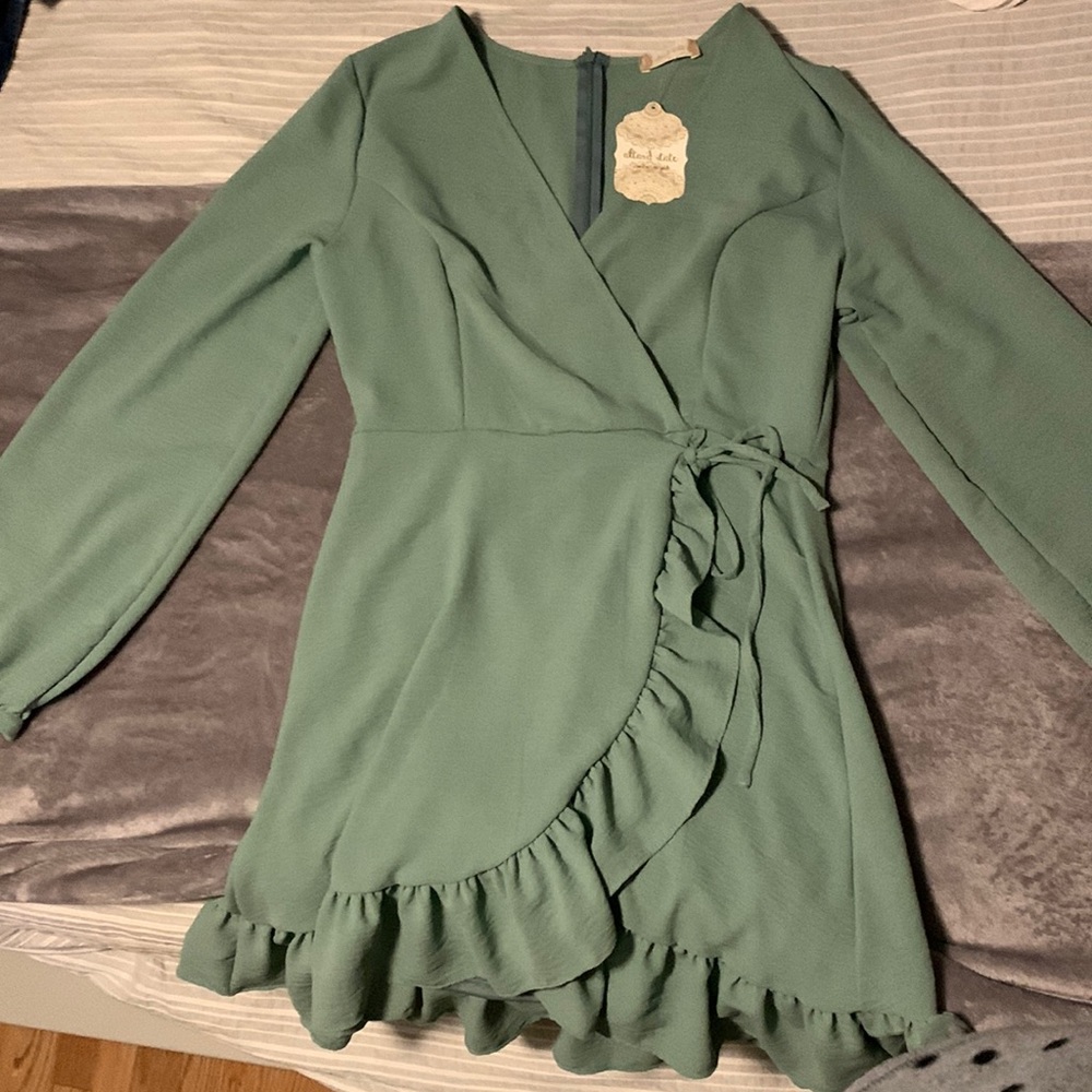 NWT Altard State olive green spring dress